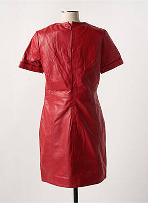 Robe mi-longue manches courtes manches courtes rouge PAUL AJAMIAN femme