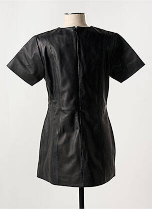 Robe courte fermeture zippée au dos manches courtes noir PAUL AJAMIAN femme