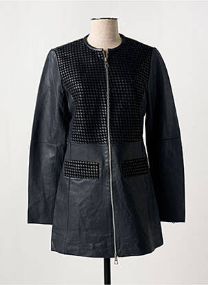 Veste en cuir bleu PAUL AJAMIAN pour femme