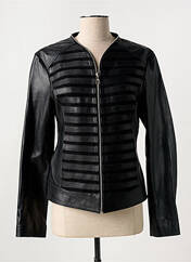 Veste en cuir noir PAUL AJAMIAN pour femme seconde vue