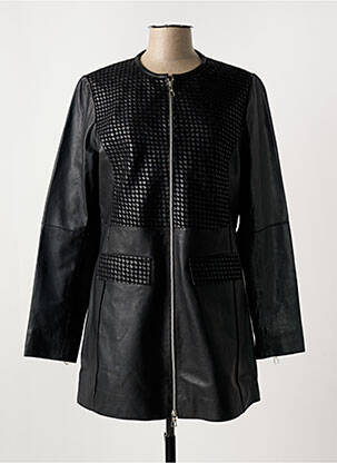 Veste en cuir noir PAUL AJAMIAN pour femme