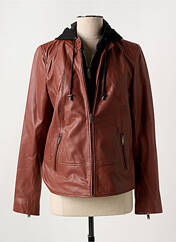 Veste en cuir rouge PAUL AJAMIAN pour femme seconde vue
