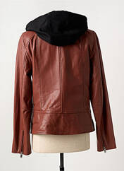 Veste en cuir rouge PAUL AJAMIAN pour femme seconde vue
