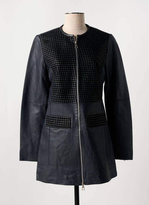 Veste en cuir bleu PAUL AJAMIAN pour femme