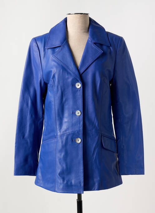 Veste en cuir bleu PAUL AJAMIAN pour femme