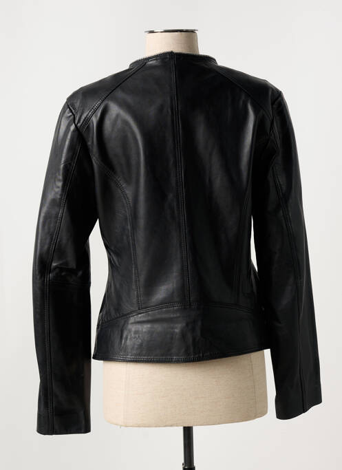 Veste en cuir noir PAUL AJAMIAN pour femme