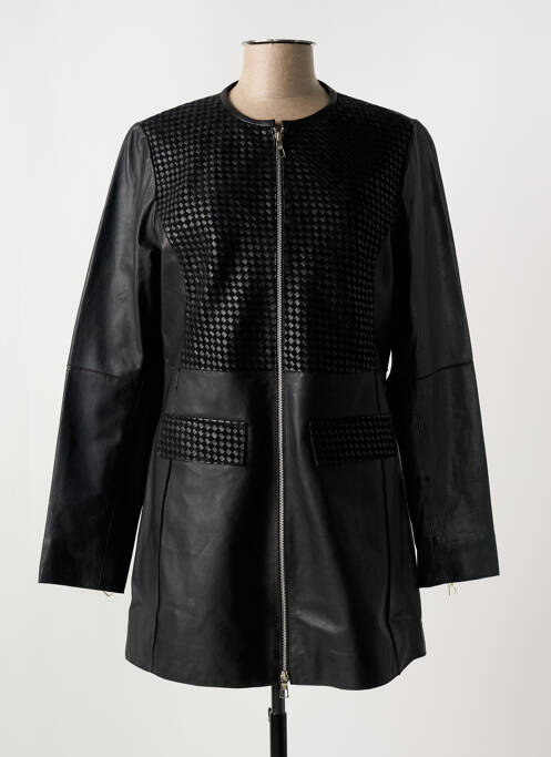 Veste en cuir noir PAUL AJAMIAN pour femme