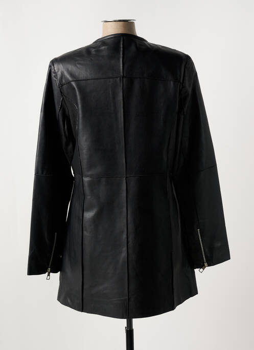 Veste en cuir noir PAUL AJAMIAN pour femme