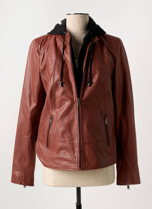 Veste en cuir rouge PAUL AJAMIAN pour femme