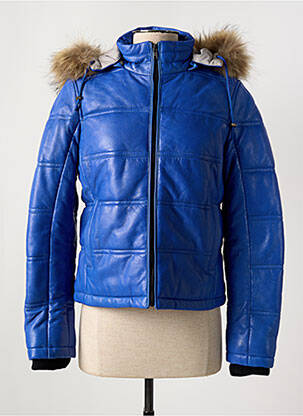 Doudoune manches longues a capuche bleu PAUL AJAMIAN femme