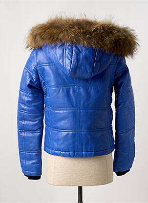 Doudoune manches longues a capuche bleu PAUL AJAMIAN femme