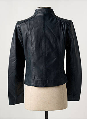Veste en cuir coupe cintrée noir PAUL AJAMIAN femme