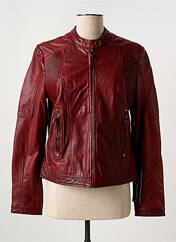 Veste en cuir rouge PAUL AJAMIAN pour femme seconde vue