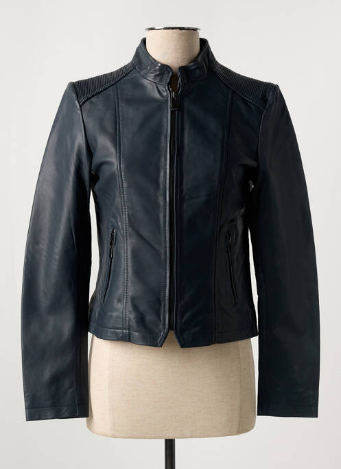 Veste en cuir noir PAUL AJAMIAN pour femme