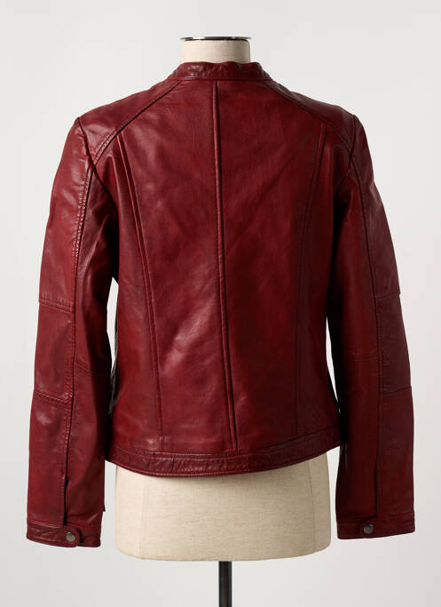 Veste en cuir rouge PAUL AJAMIAN pour femme