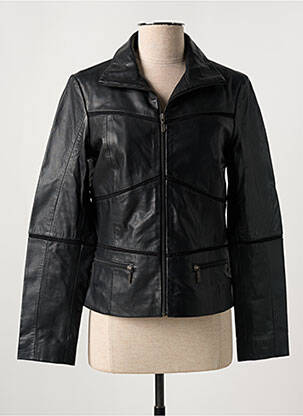 Veste simili cuir poches noir PAUL AJAMIAN femme
