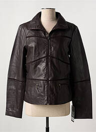 Veste simili cuir poches marron PAUL AJAMIAN femme