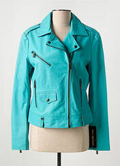 Veste en cuir bleu PAUL AJAMIAN pour femme seconde vue