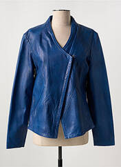 Veste en cuir bleu PAUL AJAMIAN pour femme seconde vue