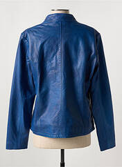 Veste en cuir bleu PAUL AJAMIAN pour femme seconde vue