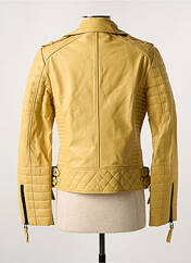Veste en cuir jaune PAUL AJAMIAN pour femme seconde vue