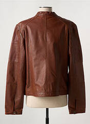 Veste en cuir marron PAUL AJAMIAN pour femme seconde vue