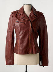 Veste en cuir rouge PAUL AJAMIAN pour femme seconde vue