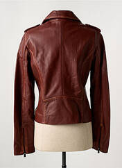 Veste en cuir rouge PAUL AJAMIAN pour femme seconde vue