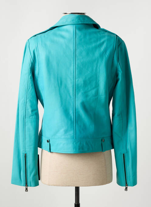 Veste en cuir bleu PAUL AJAMIAN pour femme