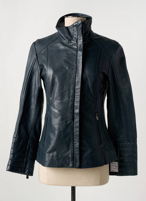 Veste en cuir bleu PAUL AJAMIAN pour femme