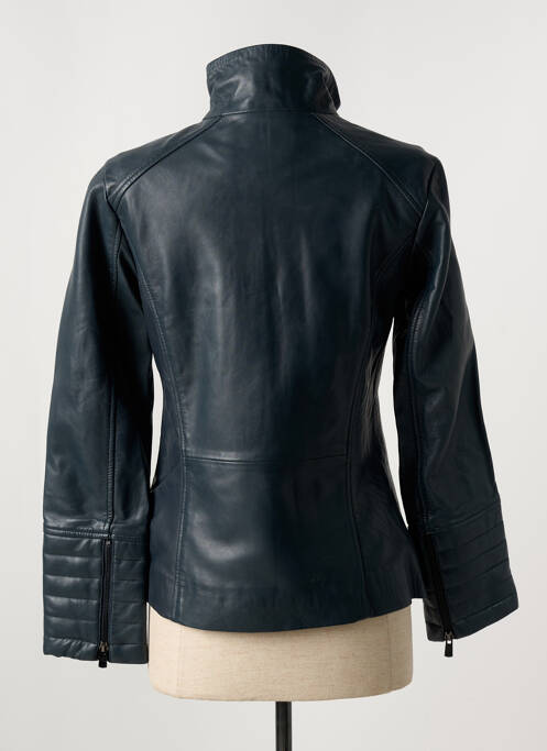 Veste en cuir bleu PAUL AJAMIAN pour femme