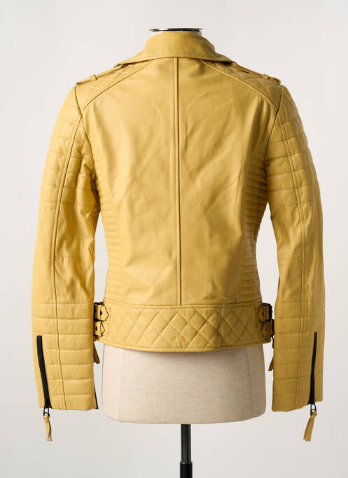 Veste en cuir jaune PAUL AJAMIAN pour femme