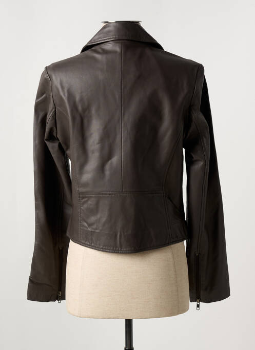 Veste en cuir marron PAUL AJAMIAN pour femme