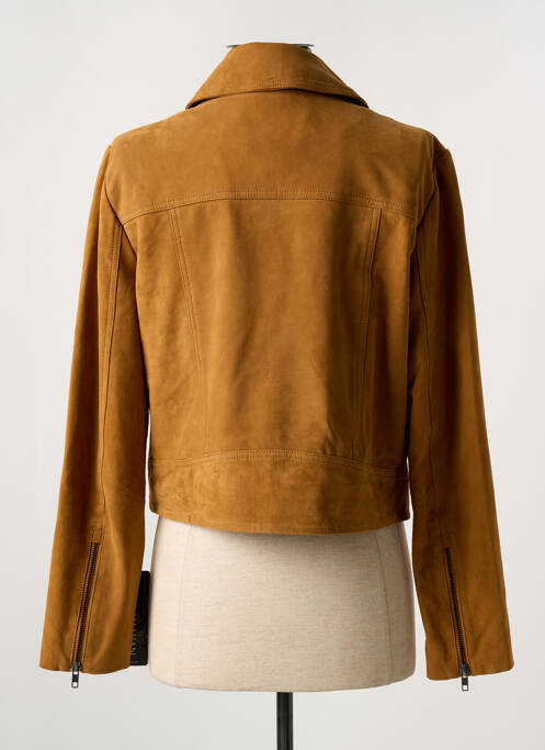 Veste en cuir marron PAUL AJAMIAN pour femme