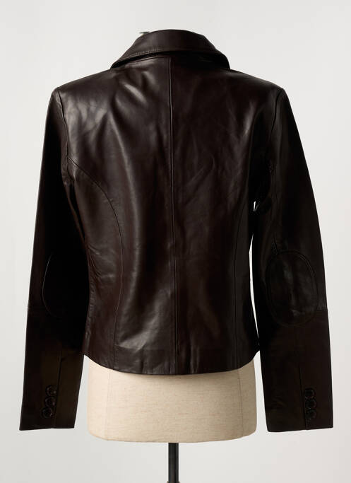 Veste en cuir marron PAUL AJAMIAN pour femme