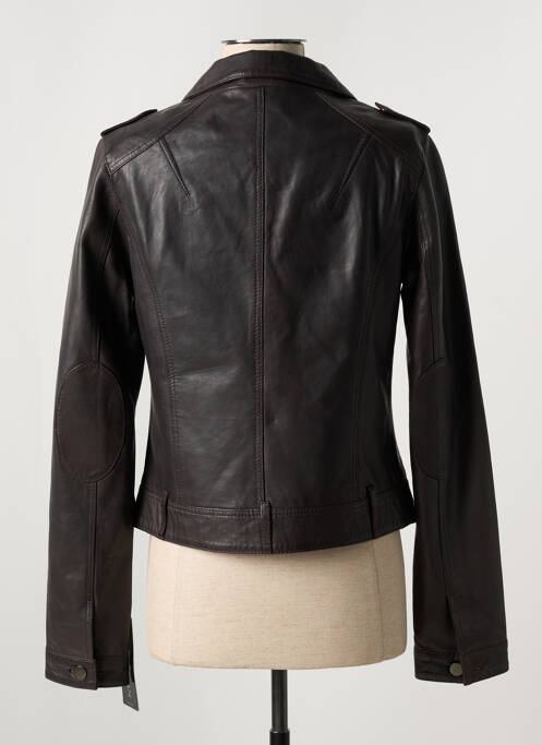Veste en cuir marron PAUL AJAMIAN pour femme