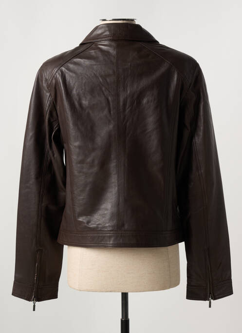Veste simili cuir marron PAUL AJAMIAN pour femme
