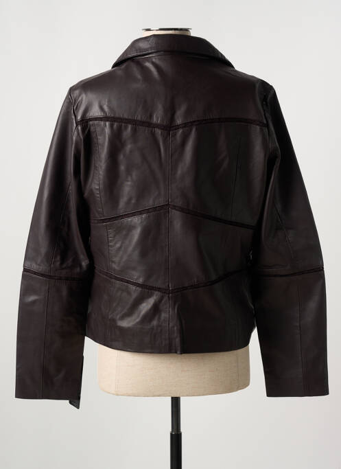 Veste simili cuir marron PAUL AJAMIAN pour femme