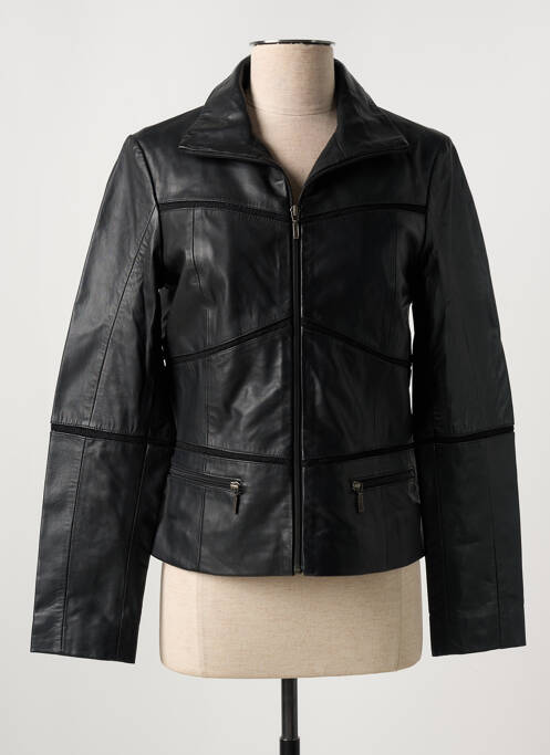 Veste simili cuir noir PAUL AJAMIAN pour femme