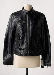 Veste en cuir noir PAUL AJAMIAN pour femme seconde vue