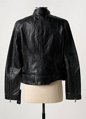 Veste en cuir noir PAUL AJAMIAN pour femme seconde vue