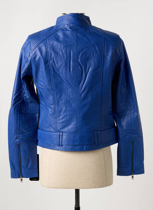 Veste en cuir bleu PAUL AJAMIAN pour femme