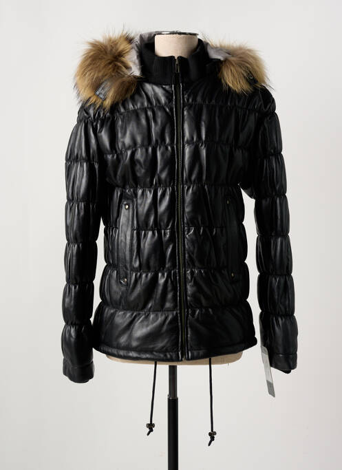 Veste en cuir noir PAUL AJAMIAN pour femme