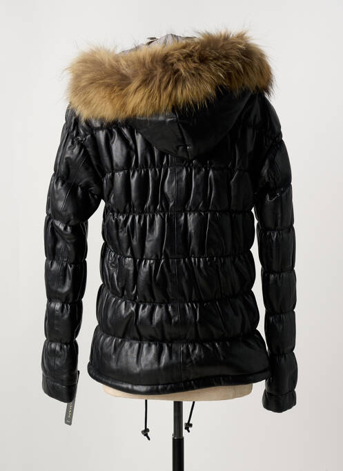 Veste en cuir noir PAUL AJAMIAN pour femme