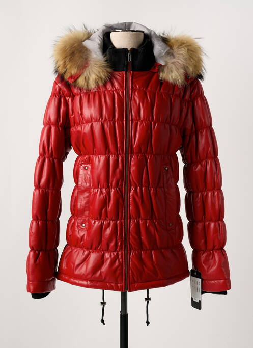 Veste en cuir rouge PAUL AJAMIAN pour femme