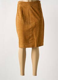 Jupe mi-longue taille à pinces orange PAUL AJAMIAN femme