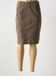 Jupe mi-longue taille à pinces gris PAUL AJAMIAN femme