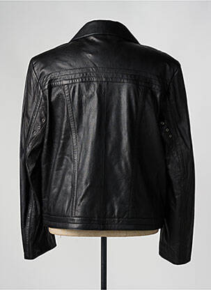 Veste en cuir coupe droite noir PAUL AJAMIAN homme