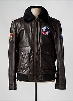 Blouson poches marron PAUL AJAMIAN homme
