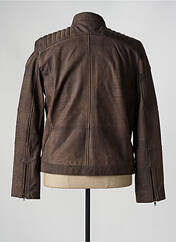 Veste en cuir marron PAUL AJAMIAN pour homme seconde vue